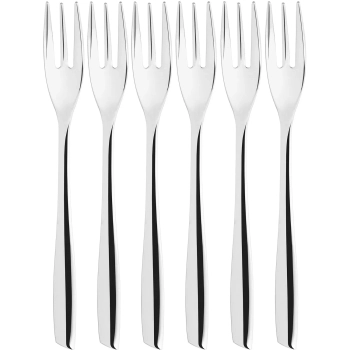 Casa Bugatti – Widelczyki do ciasta Riviera – stal nierdzewna, 6 szt., połysk