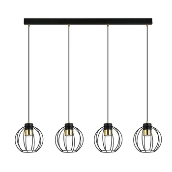 Emibig - Lampa wisząca Ajax 4 black - szerokość 110 cm, stal lakierowana