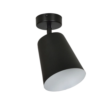 Emibig - Lampa sufitowa Prism 1 black/white - szerokość 15 cm, stal lakierowana