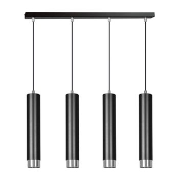 Emibig - Lampa wisząca Kibo 4 black/chrome - wysokość max 100 cm, stal lakierowana