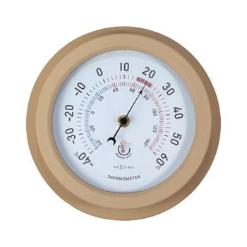 NeXtime – Termometr ogrodowy Lily z metalu, biało-brązowy, 22 cm