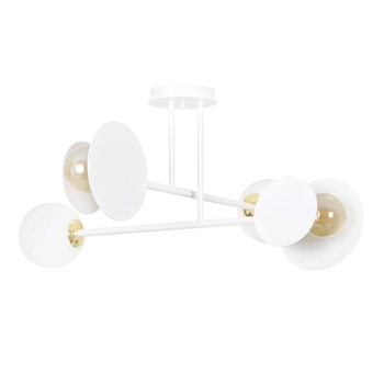 Emibig - Lampa sufitowa Minerva 4 white - szerokość 80 cm, stal lakierowana, szkło