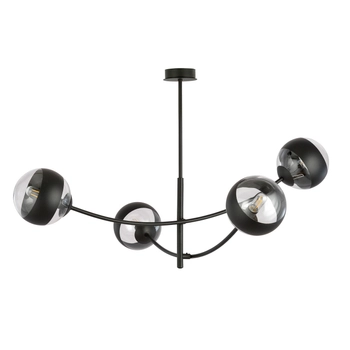 Emibig - Lampa sufitowa Hunter 4 black/stripe - wysokość 60 cm, stal lakierowana, szkło