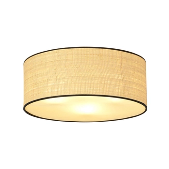 Emibig - Lampa sufitowa Aston 3 Rattan - szerokość 50 cm, stal lakierowana, abażur
