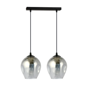 Emibig - Lampa wisząca Istar 2 BL grafit  - średnica klosza 14 cm, stal lakierowana, szkło