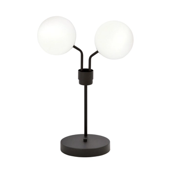 Emibig - Lampa stołowa Nova LN2 black/opal - wysokość 42 cm, stal lakierowana, szkło