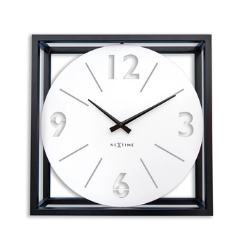 NeXtime – Zegar stołowy dekoracyjny Time Frame, czarno-biały, metalowy