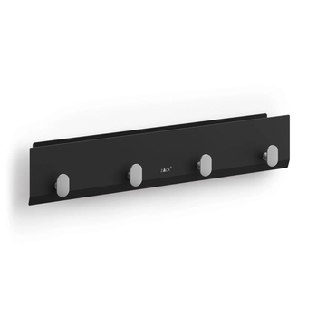 Zack - Wieszak na klucze z półką KANES  - czarne, szerokość 7 cm