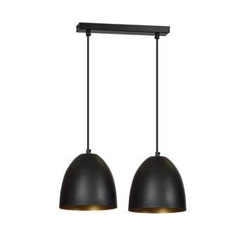 Emibig - Lampa wisząca Lenox 2 black/gold - wysokość max 100 cm, stal lakierowana