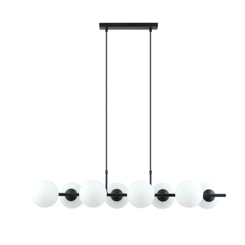 Emibig - Lampa wisząca Rory 8 opal - szerokość 115 cm, stal lakierowana, szkło