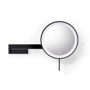 Zack - Lustro kosmetyczne LINEA LED z powiększeniem 5x – czarne, ścienne
