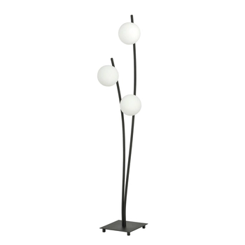 Emibig - Lampa stojąca Hunter LP3 black/opal - wysokość 150 cm, stal lakierowana, szkło