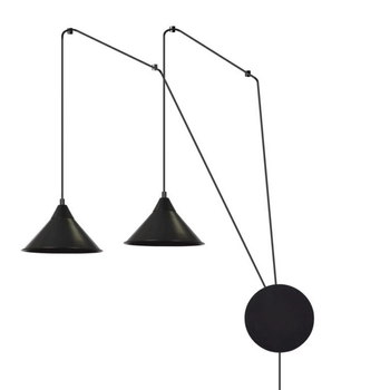 Emibig - Lampa wisząca Abramo 2 black - wysokość max 400 cm, stal lakierowana