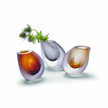 Philippi - Wazon Occhio - bursztynowy, wysokość 13 cm