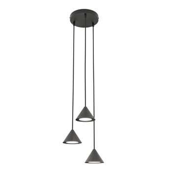 Emibig - Lampa wisząca Elit 3 BL black - wysokość max 100 cm, stal malowana proszkowo