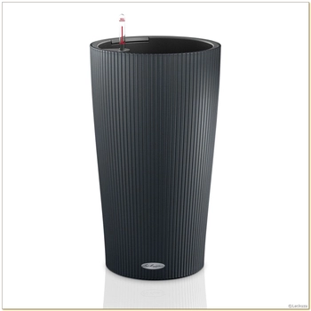 Lechuza - Doniczka Cilindro Color 23, wysokość 41 cm, szary łupek