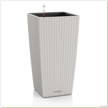 Lechuza - Doniczka Cubico Cottage 30 - wysokość 56,50 cm, jasnoszara