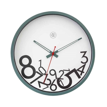 NeXtime – Zegar ścienny Dropped Numbers – biało-zielony, 30 cm