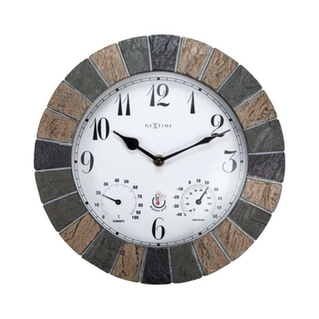 NeXtime – Zegar ogrodowy Aster z higrometrem i termometrem, multikolor, 26 cm