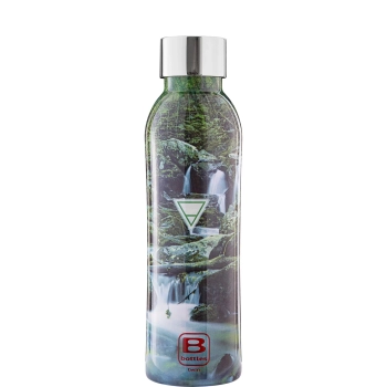 Casa Bugatti - Butelka termiczna B Bottles Twin – zielono-błękitna z motywem natury, 500 ml