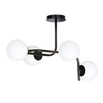 Emibig - Lampa sufitowa Kalf 4A black - wysokość 51 cm, stal lakierowana, szkło
