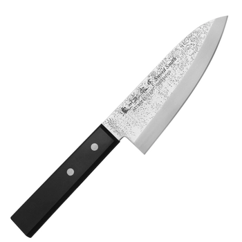 Satake Cutlery - Nóż Deba - długość ostrza 15,50 cm | Nashiji Black Pakka 801-737