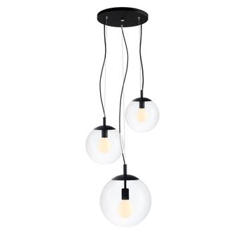 Kaspa - Lampa sufitowa trzypunktowa Alur 2 - średnica 20, 25 i 30 cm, czarna