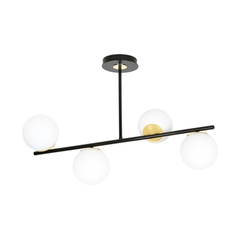 Emibig - Lampa sufitowa Floki 4 black/gold - wysokość 51 cm, stal lakierowana, szkło