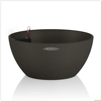 Lechuza - Doniczka Cubeto Stone 30 - średnica 30 cm, grafitowy czarny