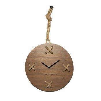 NeXtime - Zegar 3111 BR 'Stich' - drewniany, mechanizm skokowy