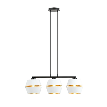 Emibig - Lampa wisząca Piano 3 white - szerokość 75 cm, stal lakierowana, abażur
