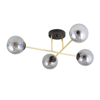 Emibig - Lampa sufitowa Magnum 4 BL grafit- szerokość 75 cm, stal lakierowana, szkło