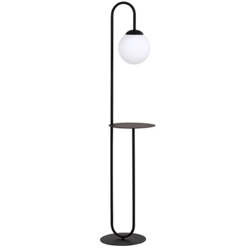 Emibig - Lampa stojąca Bari LP1 black - wysokość 150 cm, stal lakierowana, szkło