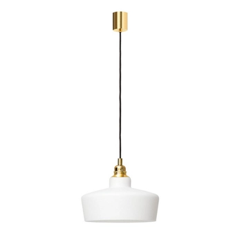 Kaspa - lampa wisząca Longis III White - średnica 22,50 cm, biało - złota
