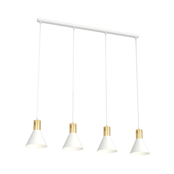 Emibig - Lampa wisząca Rosa 4 White - wysokość max 140 cm, stal malowana proszkowo