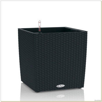 Lechuza - Donica Cube Cottage 50 - wysokość 49,5 cm, grafitowy czarny