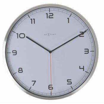 NeXtime – Zegar ścienny Company 3080 WI, biały, aluminiowy, 35 cm