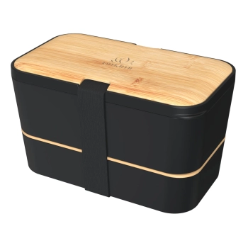 Umami - Lunchbox Nestable Bamboo – czarny, bambus, 1500 ml