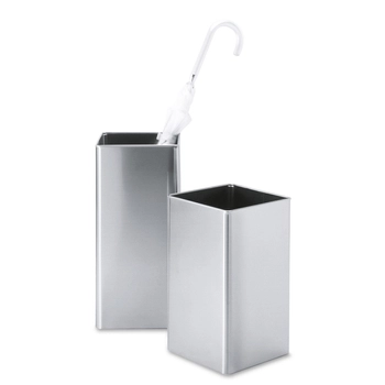 Zack - Kosz na makulaturę ANGOLO - wysokość 40 cm, stal matowa