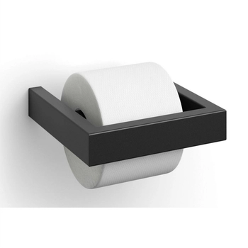 Zack - Uchwyt na papier toaletowy LINEA - głębokość 15,20 cm, czarny