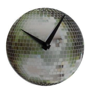 NeXtime – Zegar ścienny dekoracyjny Little Disco – srebrny, szklany, 20 cm