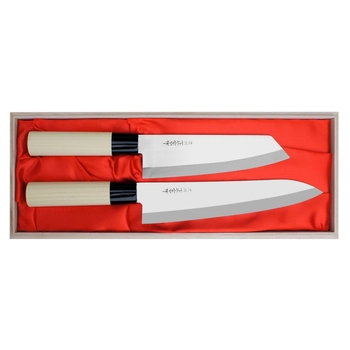 Satake Cutlery - Zestaw Nóż Bunka + Szefa | Megumi Classic HG8167W