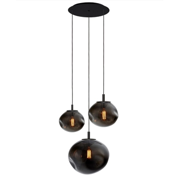 Kaspa - Lampa wisząca trzypunktowa na plafonie Avia 3 - średnica 25, 30 i 40 cm, grafitowa