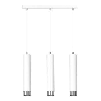 Emibig - Lampa wisząca Kibo 3 white/chrome - wysokość max 100 cm, stal lakierowana