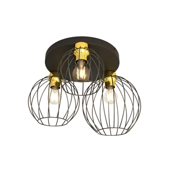 Emibig - Lampa sufitowa Nest 3 BL black/gold - szerokość 40 cm, stal lakierowana proszkowo