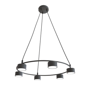 Emibig - Lampa wisząca Starlit 6 BL black - szerokość 65 cm, stal malowana proszkowo