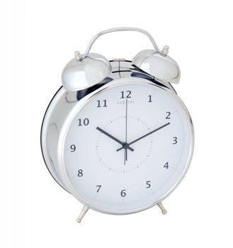 NeXtime – Budzik stołowy Wake Up 5113 ZI – srebrny, metalowy, retro design
