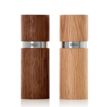 AdHoc - Zestaw młynków do pieprzu lub soli TEXTURA - drewno dębowe, wysokość 13 cm