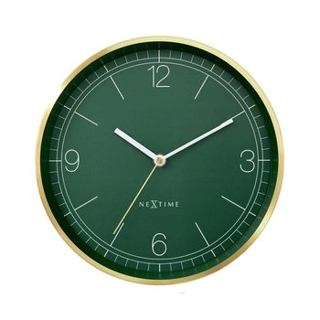 NeXtime – Zegar ścienny dekoracyjny Bolero, zielono-złoty, 25 cm