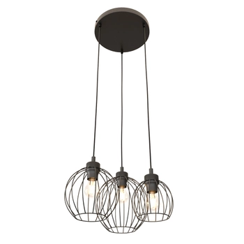 Emibig - Lampa wisząca Nando 3 PREM BL black - wysokość max 140 cm, stal malowana proszkowo